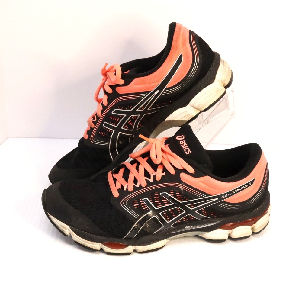 ASICS Gel Ziruss 3 Athletic Running Shoes Womens Size 9  Black Orange